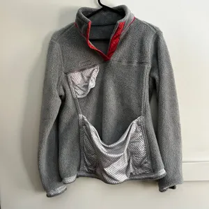 Patagonia‎ Re-Tool Snap-T Fleece Pullover Gray Coral Pink Polartec Womens Large thumbnail 11