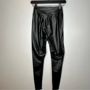 Offline by Aerie Womens M Real Luxe Black Hi-Rise Faux Leather‎ Leggings Stretch thumbnail 4