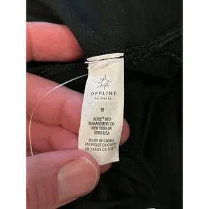 OFFLINE By Aerie Leggings Womens Medium Black Foldover Hi Rise Flare Yoga Pants thumbnail 11