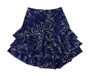 Anthropologie Dil 2 Blue Skirt Flare Back Zip Boho‎ Cottagecore Festival thumbnail 1