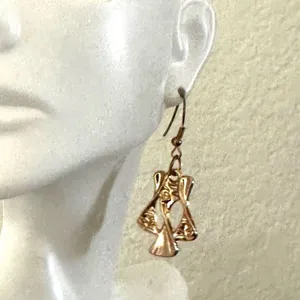 Gold tone drop earrings thumbnail 3