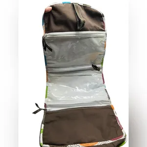 Thirty-One Hang/Fold Travel Beauty Bag/Organizer - Circle Spirals pattern thumbnail 5