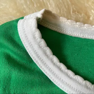 70s vintage Kelly green knit tank top with scalloped trim thumbnail 3