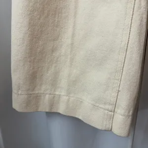 SheIn Light Cream Beige High Waisted Straight Leg Cotton Baggy Pants thumbnail 4