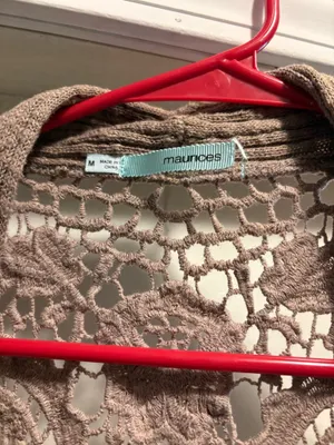 Maurice’s tan crochet lace cotton sweater vest, Medium thumbnail 3