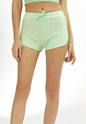 70s inspired drawstring sporty pull on short shorts Pastel Lime Green XS cider thumbnail 1