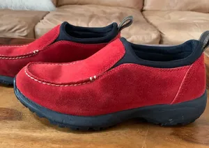 LAND’S END Red Suede Slip On Shoes thumbnail 1