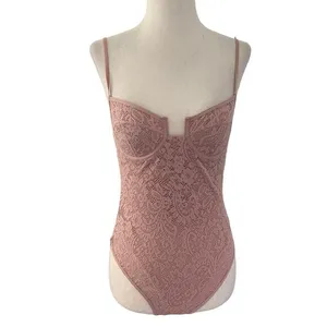 Out From Under Pink Lace Stretch Bodysuit Women's Size Small | 51-25 thumbnail 2
