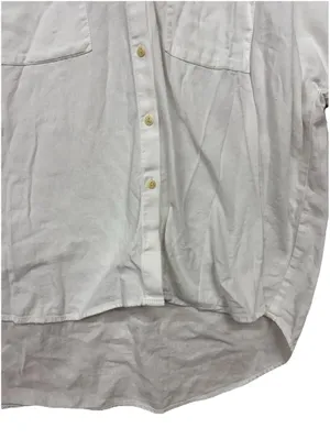 (RFB3) Madewell Women's White Button Up Short Sleeve Casual Pocket Top Size L thumbnail 3