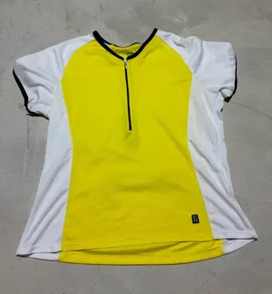 shebeest Yellow and White Short Sleeve Cycling Jersey with Black Trim thumbnail 1