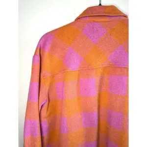 Velvet‎ Heart Sheryl Button Down Plaid Shacket Jacket Size M Pink Orange Flannel thumbnail 10