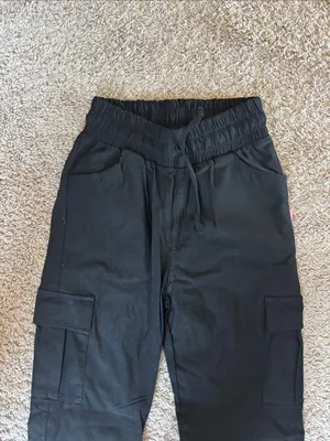 Women's Black Cargo Joggers with Drawstring Waist / C13 Size M thumbnail 2