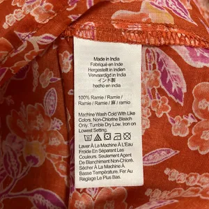 NWT J Crew Long-sleeve ramie tunic top in painted block print M thumbnail 9