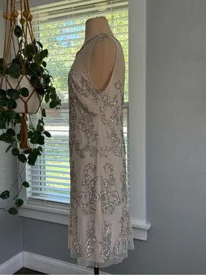 Aidan Mattox Beaded Cocktail Dress Size 12 thumbnail 2