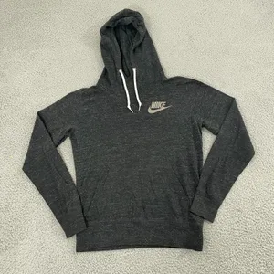 Nike Gym Vintage Hoodie Women M Gray Sportswear Athletic Lounge Pullover thumbnail 1