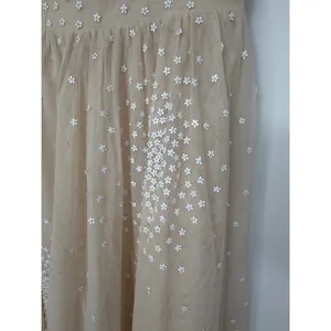 BHLDN Anthropologie Strapless Embellished Floral Fit & Flare Midi Dress Blush M thumbnail 8