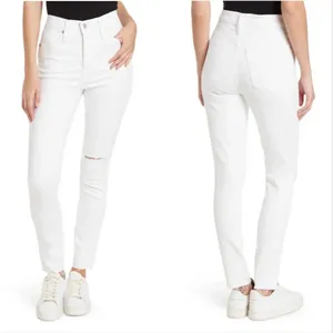 Madewell 10" High Rise Skinny Distressed Raw Hem Jeans in Pure White NWT | 30 thumbnail 2