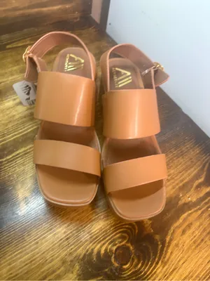 Aersoles brown chunky heel sandals size 11 wide width thumbnail 3