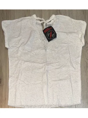Affliction White grey gray fast and furious Short Sleeve Tee shirt top thumbnail 2