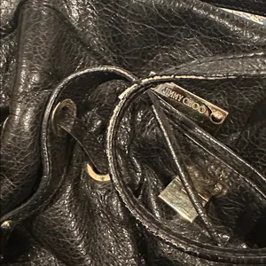 JIMMY CHOO BLACK SOFT LEATHER Luxury Old Money HANDBAG thumbnail 10