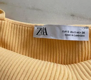 ZARA Strappy Knit Orange Top thumbnail 7