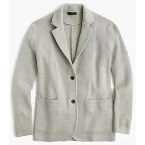 J.Crew Mercantile Sweater Blazer Women S Grey Cotton Knit G9309 Dark Academia‎ thumbnail 3