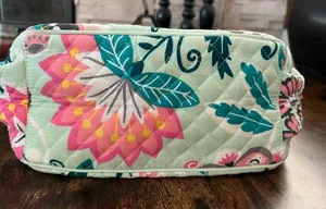 Vera Bradley RETIRED: | Mint Flowers pattern medium size crossbody purse thumbnail 6