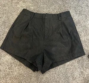 Free People Leather Shorts Black thumbnail 1