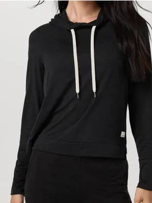 Vuori Women’s Halo Essential DreamKnit Soft Black‎ Pullover Hoodie Size Small thumbnail 1