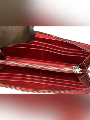 Miu Miu Matelassé Leather Wallet Red Quilted Zip Logo Hardware SOLD AS IS thumbnail 5