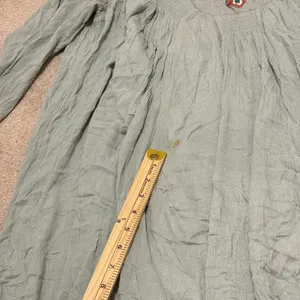 Free People Mohave Floral Embroidered Long-Sleeve Dress Size Large Sage Green thumbnail 10