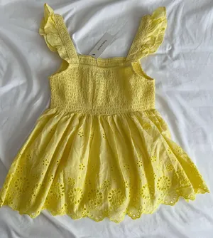 Francesca's Yellow Eyelet Top thumbnail 1