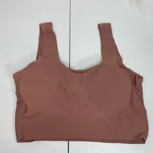 NWOT Danskin dark tan seamless smooth soft stretch square neck padded bra XL‎ thumbnail 3