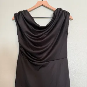 black floor length formal dress gown size medium thumbnail 2