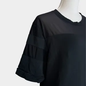 Alo Yoga Mellow Short Sleeve Top No Size Black Mesh Boxy Athleisure Workout Gym thumbnail 3