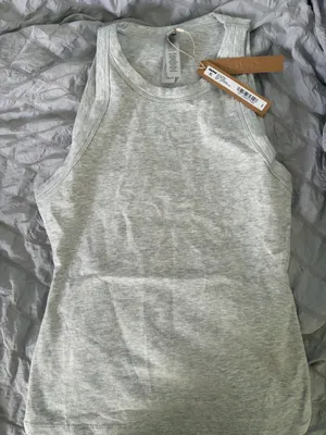 Light heathered Greg high neck cotton jersey tank top from Skims Size S thumbnail 1