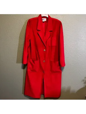 RARE 50’S HELGA RED ULTRA-SUEDE Vintage COAT with BELT 60s Da-rue of California thumbnail 3