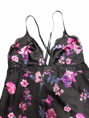 Victoria’s Secret Floral Satin Slip Chemise XL Lace Babydoll Lingerie Dress thumbnail 6