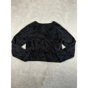 abercrombie‎ black fuzzy sweater medium soft cozy thumbnail 5