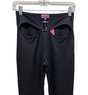 Edikted Soph Buckle Flare Pants Black Size Medium thumbnail 4