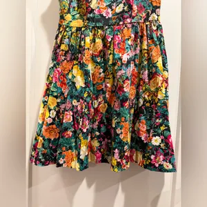 Zara Floral Open Back Skater‎ Dress Size M thumbnail 5