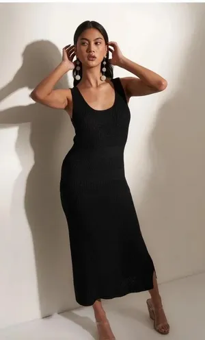 Revolve Callahan Black Cap Sleeve Maxi Dress Womens Size Medium G0788 thumbnail 5