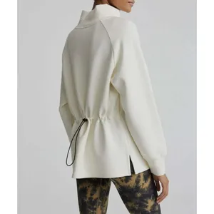 Varley Arcola Mock Neck Pullover Sweatshirt Oversized Beige Tunic XS Athleisure thumbnail 6
