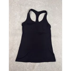lululemon black tank top size 4 scoop‎ neck racerback thumbnail 4