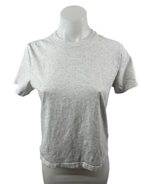 Aritzia TNA Soft Feels Gray Crew Neck Short Sleeve Crop Boxy Tee T-Shirt Top S thumbnail 1