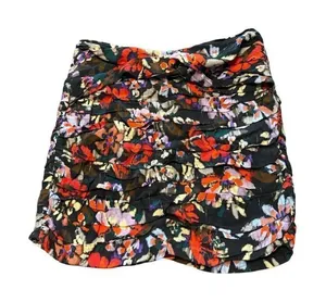 NWT Zara Floral All Over Print Ruched Mini Skirt Size Small thumbnail 1