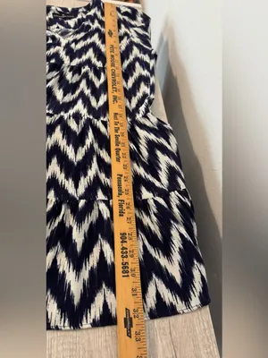 Tuckernuck Pomander Place Navy Ikat Kenzo Dress Empire Waist Swing Tiered XS thumbnail 13