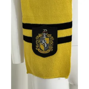 Harry Potter Wizarding World Hufflepuff Knit Scarf Black Yellow Unisex thumbnail 5