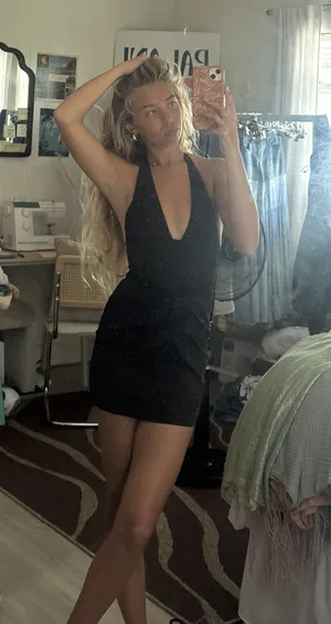 Black Dress V Neck Halter thumbnail 1
