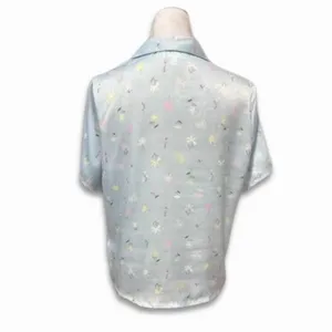 Abound Satin Floral Print Pajama Shirt M NWT Button Front Sleepwear Comfortable thumbnail 5